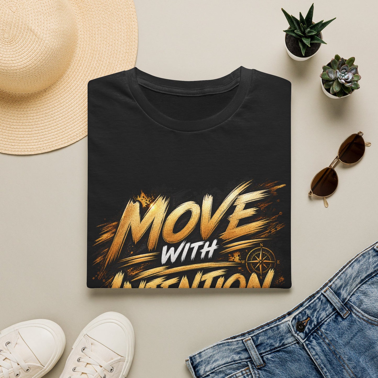 Move With Intention T-Shirt — Motivational Graphic Tee for Active Mindset
