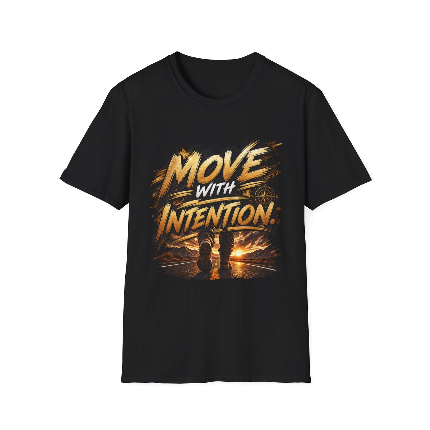 Move With Intention T-Shirt — Motivational Graphic Tee for Active Mindset