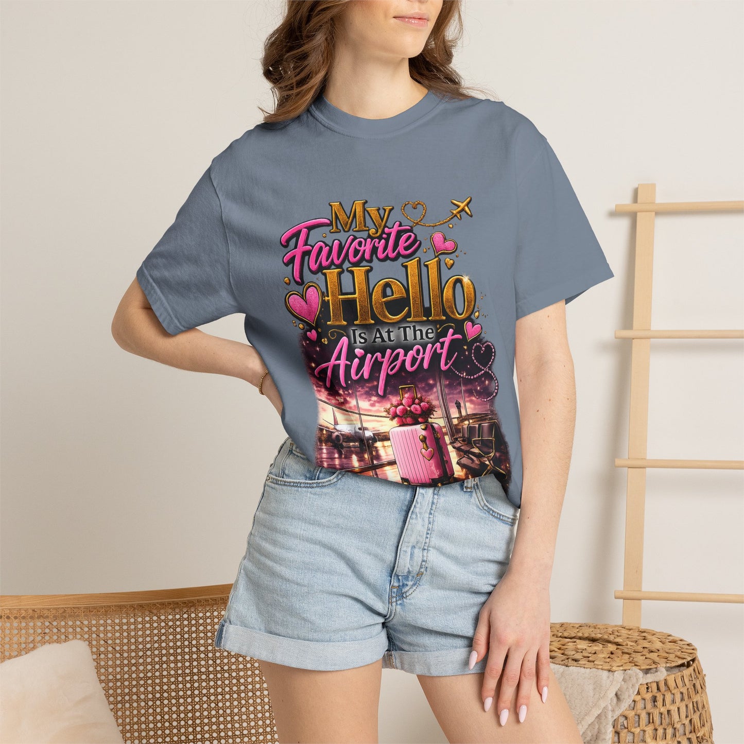 My Favorite Hello Is At The Airport T-Shirt for Her| Long Distance Relationship Collection