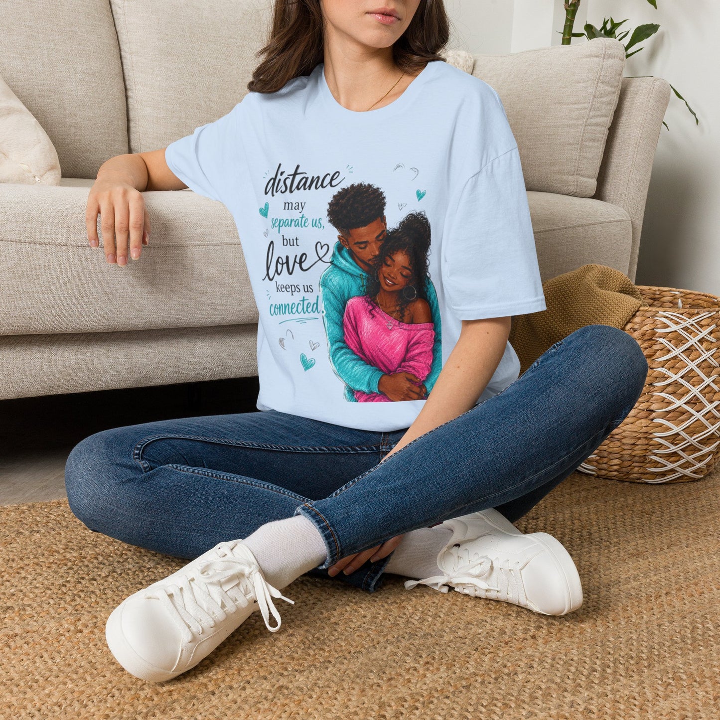 Distance May Separate Us But Love Keeps Us Connected T-Shirt | LDR Collection