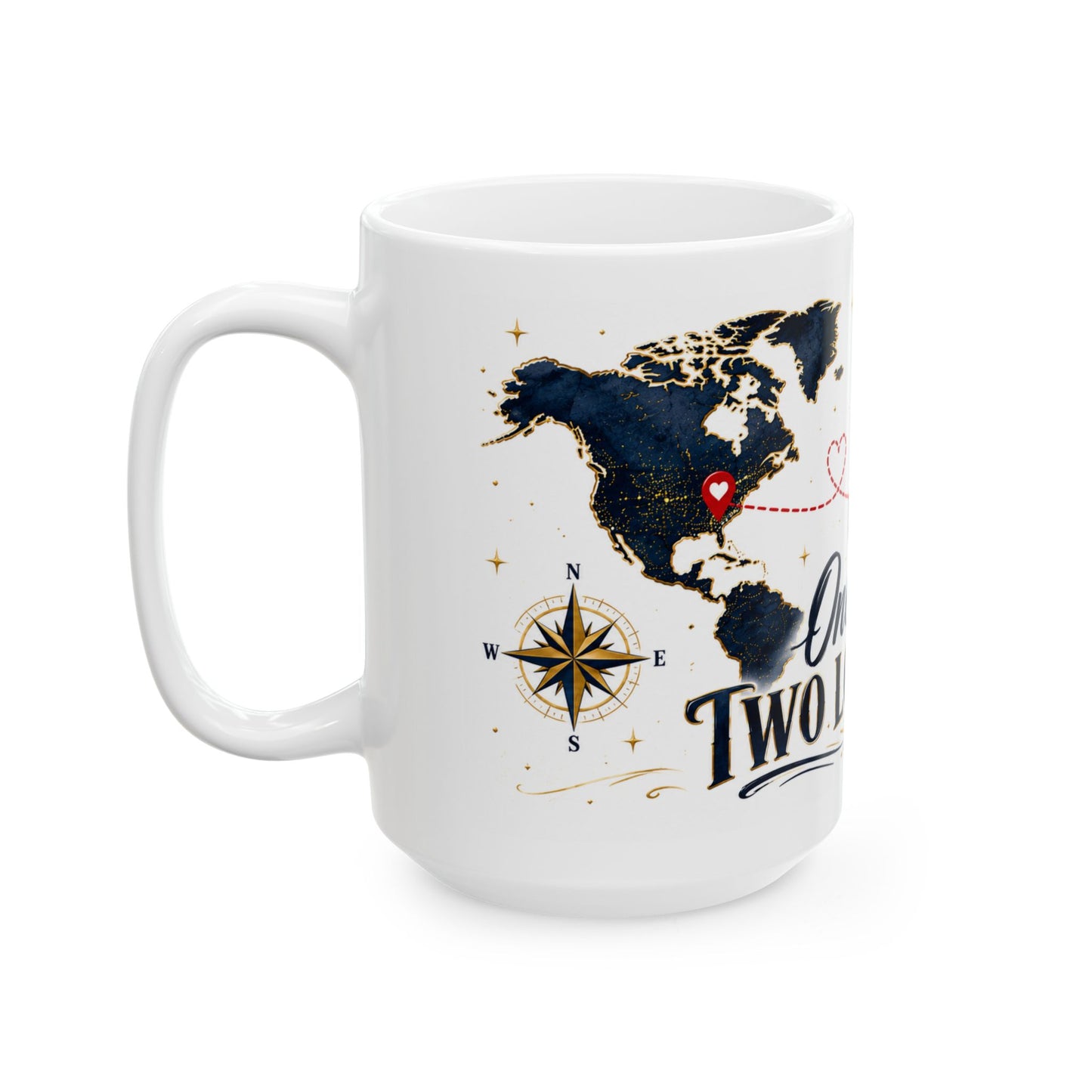 One Love Two Locations Mug | Long Distance Relationship Collection