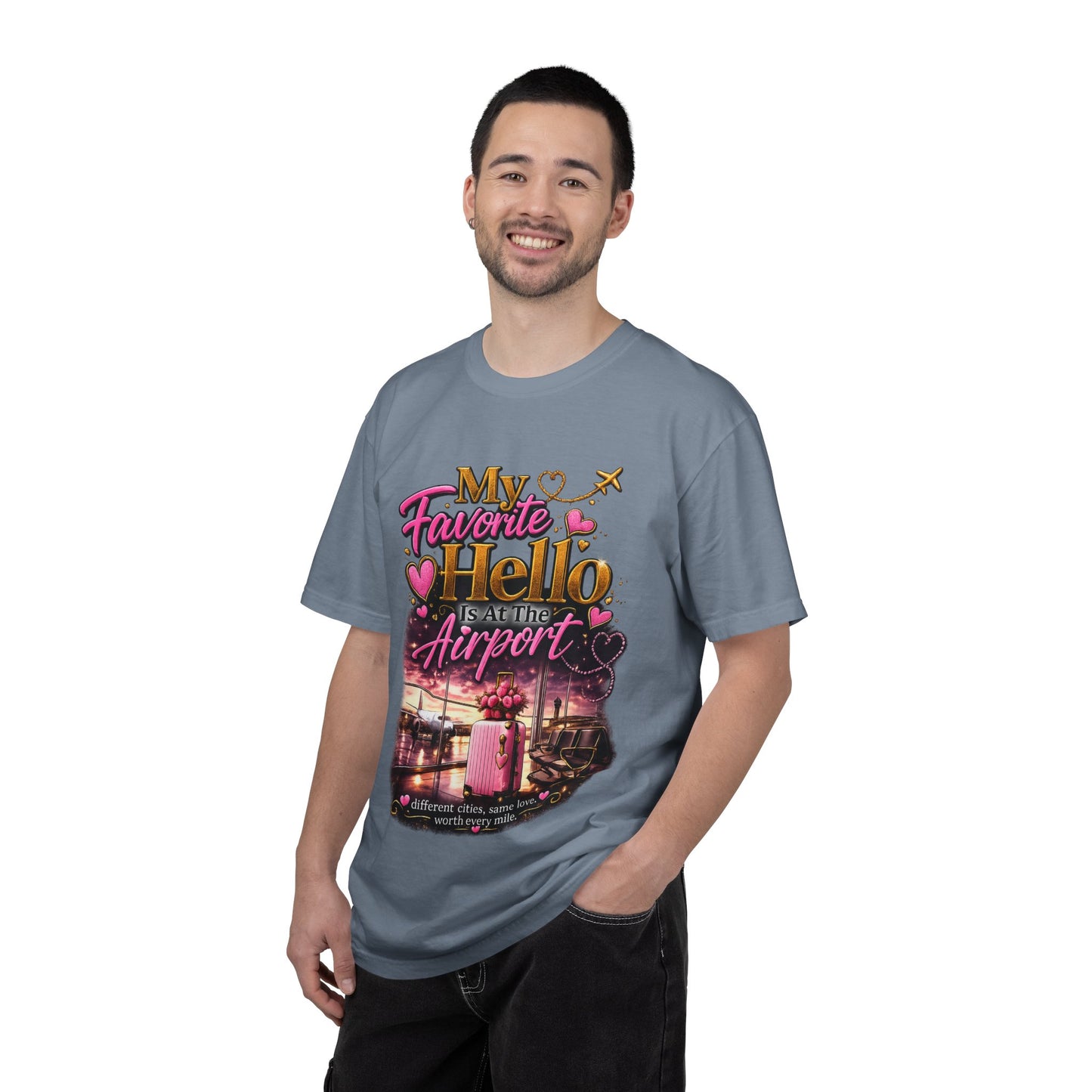 My Favorite Hello Is At The Airport T-Shirt for Her| Long Distance Relationship Collection