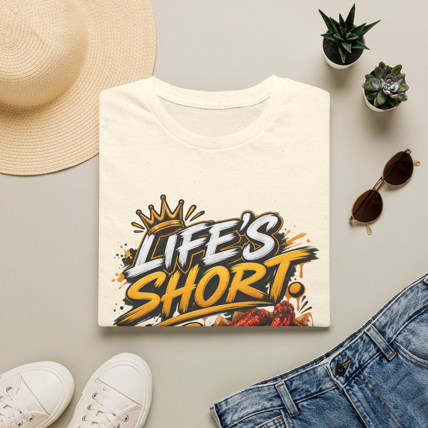 Life's Short Order The Wings T-Shirt — Funny Chicken Wing Graphic Tee