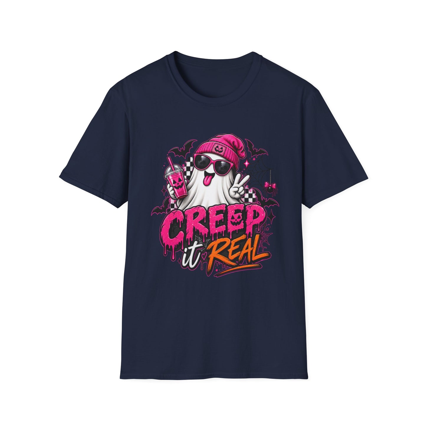 Ghost Graphic T-Shirt — "Creep It Real" Cute Halloween Tee
