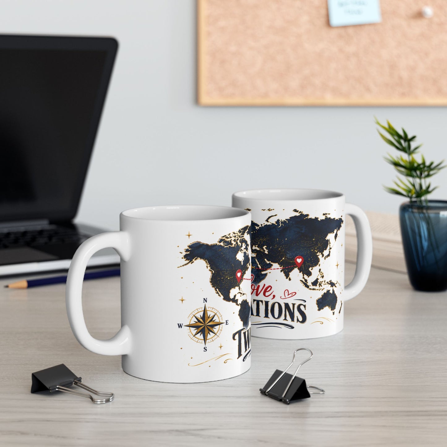 One Love Two Locations Mug | Long Distance Relationship Collection