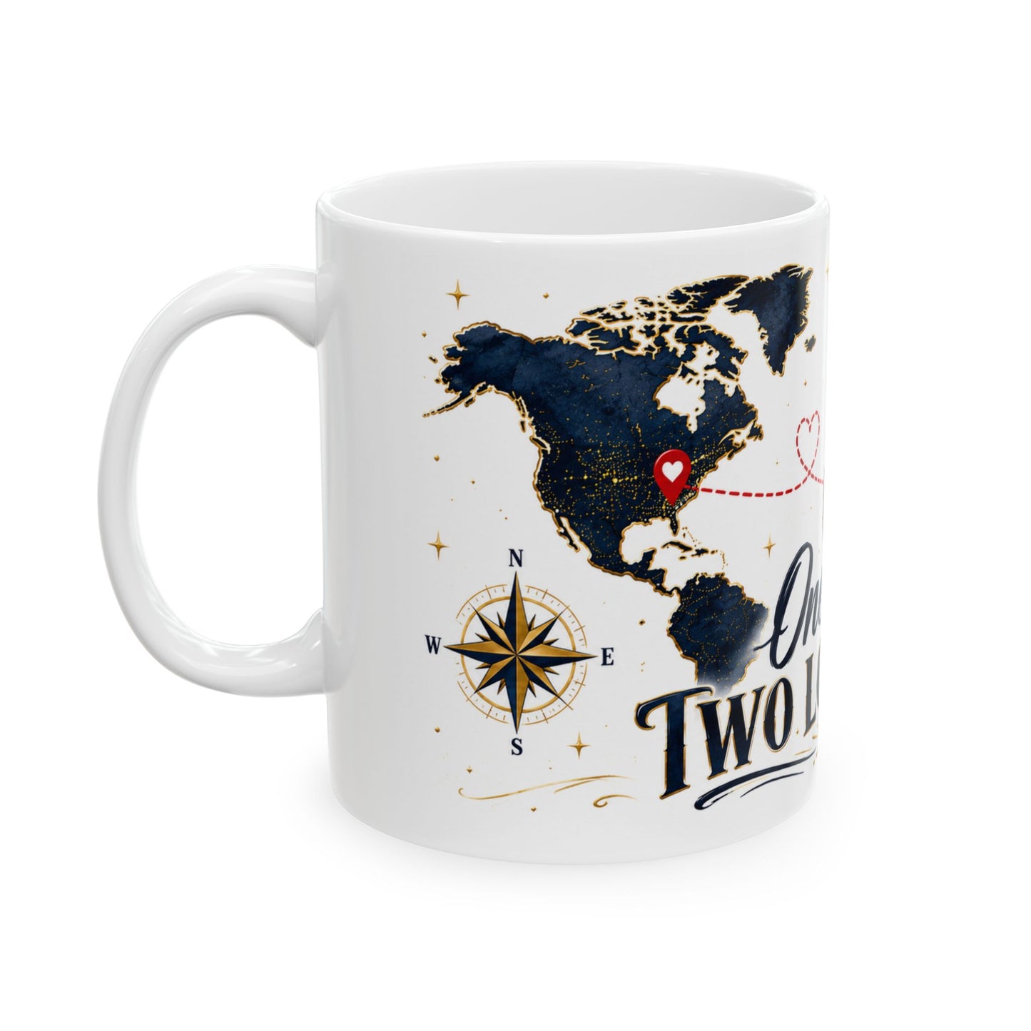 One Love Two Locations Mug | Long Distance Relationship Collection