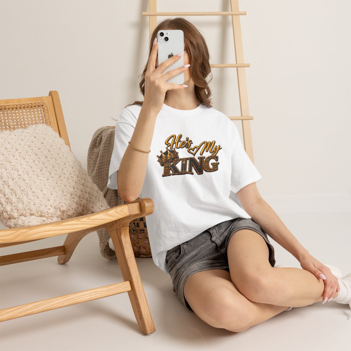 He is My King T-Shirt | Crown Typography Tee