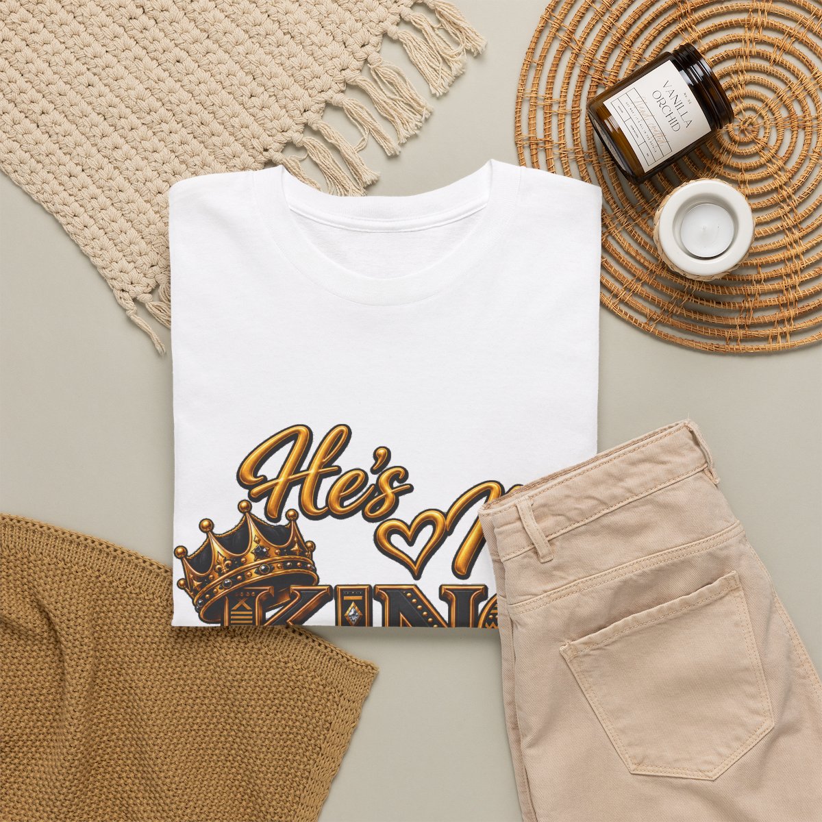 He is My King T-Shirt | Crown Typography Tee