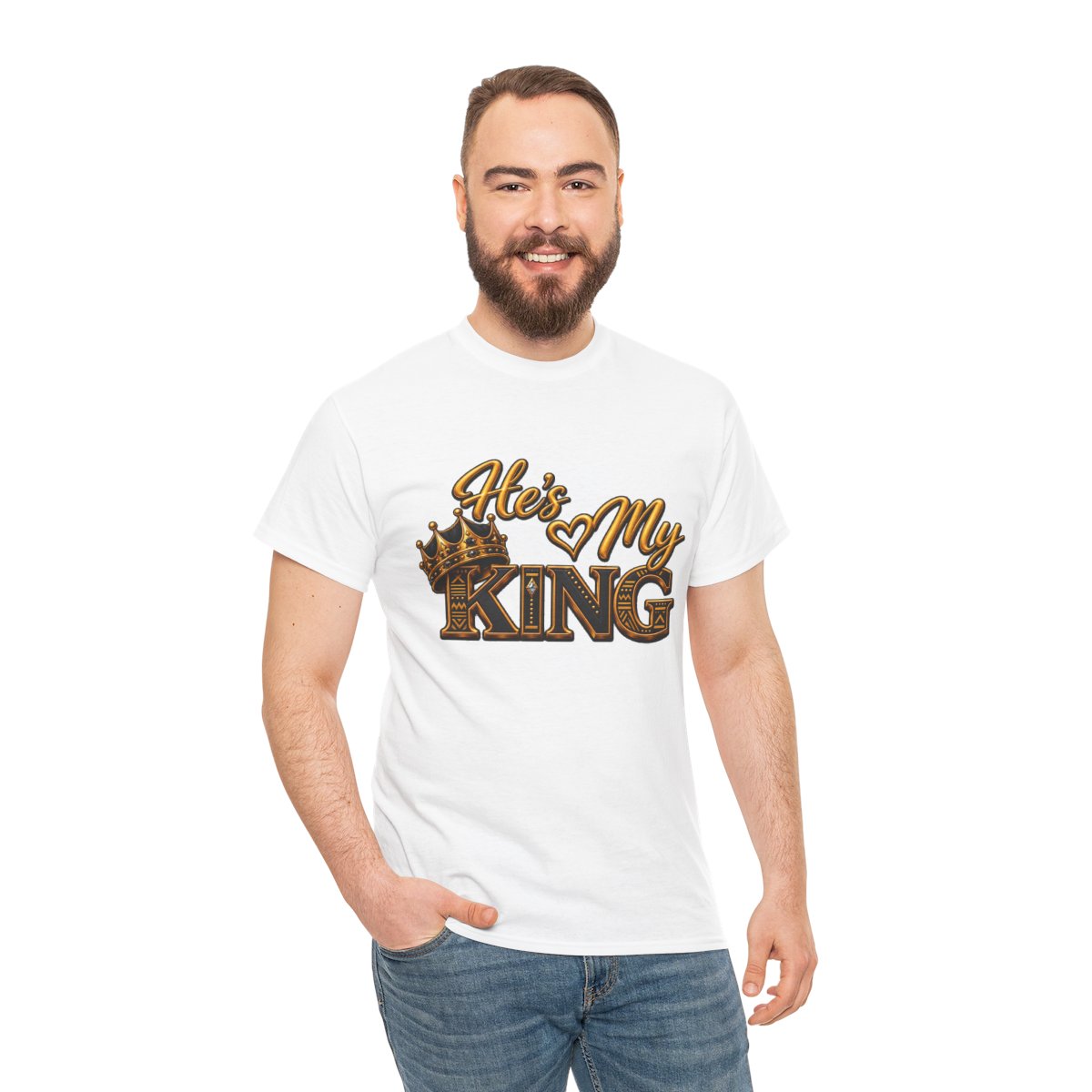 He is My King T-Shirt | Crown Typography Tee